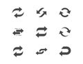 Reverse flat glyph icons. Vector illustration included icon as swap, flip, currency exchange, switch, repeat replace