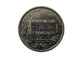 Reverse of French Polynesia coin 2 francs with inscription meaning FRENCH POLYNESIA. Royalty Free Stock Photo