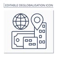 Reverse globalization line icon