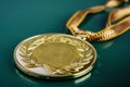 Reverse of a gold medal of honor Royalty Free Stock Photo