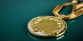 Reverse of a gold medal of honor Royalty Free Stock Photo