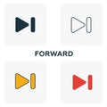 Reverse icon set. Four elements in diferent styles from audio buttons icons collection. Creative reverse icons filled, outline,
