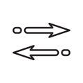 Reverse icon vector sign and symbol isolated on white background