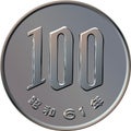reverse Japanese one hundred Yen coin
