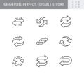 Reverse line icons. Vector illustration included icon as swap, flip, currency exchange, switch, repeat replace outline