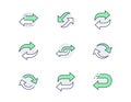 Reverse line icons. Vector illustration included icon as swap, flip, currency exchange, switch, repeat replace outline