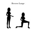 Reverse lunge exercise silhouette