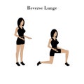Reverse lunge exercise Royalty Free Stock Photo