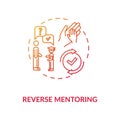 Reverse mentoring concept icon