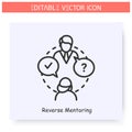 Reverse mentoring line icon. Editable illustration