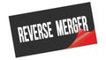 REVERSE MERGER text on black red sticker stamp