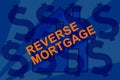 Reverse mortgage concept sign with home Royalty Free Stock Photo