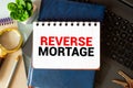 Reverse mortgage form on a table and money. Royalty Free Stock Photo