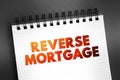 Reverse Mortgage - secured by a residential property, that enables the borrower to access the unencumbered value of the property,