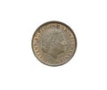 Reverse of One cent coin made by Netherlands in 1970 Royalty Free Stock Photo