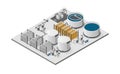 Reverse osmosis plants in isometric graphic