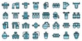 Reverse osmosis system icons set vector flat Royalty Free Stock Photo