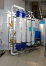 Reverse osmosis system - installation of industrial membrane devices Royalty Free Stock Photo