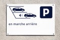 Reverse parking only sign in France