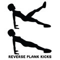 Reverse plank kicks. Reverse plank. Sport exersice. Silhouettes of woman doing exercise. Workout, training