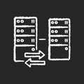 Reverse proxy chalk white icon on black background