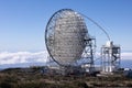 Reverse side mirror telescope at mountain peak La Palma
