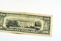 Reverse side of 20 twenty dollars bill banknote series 1995 with the photo of the white house , old American money banknote, Royalty Free Stock Photo