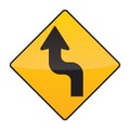 reverse turn left warning sign. Vector illustration decorative design Royalty Free Stock Photo