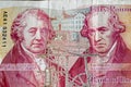 Matthew Boulton and James Watt on a ÃÂ£50 banknote Royalty Free Stock Photo