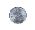 Reverse of a vintage coin made by Israel