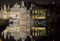 Reversed image concept , historic buildings in Ghent