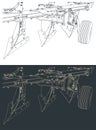 Reversible plow close-up illustrations Royalty Free Stock Photo