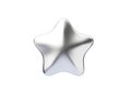 Review 3d render icon - silver star customer positive rate, award experience service cartoon illustration
