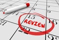 Review Evaluation Assessment Feedback Day Date Calendar