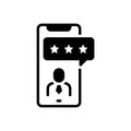 Black solid icon for Review, feedback and rating Royalty Free Stock Photo