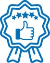 Review icon, Feedback icon, Customer review blue vector icon.