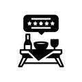 Black solid icon for Review, restaurant and feedback Royalty Free Stock Photo