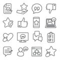 Review line icons set on white background