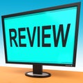 Review Screen Means Check Reviewing Or Reassess Royalty Free Stock Photo