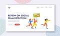 Review on Social Spam Detection Landing Page Template. Intrusive Sellers Characters with Announcement Promotional Banner