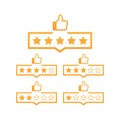 Review star rating symbol. Consumer rating flat icon. Vector illustration.