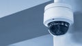 A review of surveillance cameras on white background. Security concept. Facial recognition. Program search for criminals