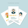 Reviewer opinion - customer review of service, rating concept