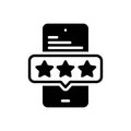 Black solid icon for Reviewing, ranking and level Royalty Free Stock Photo
