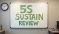 Reviewing Sustainability Processes on Whiteboard in Office Royalty Free Stock Photo