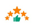 Reviews icon. Customer feedback. Star rating