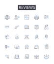 Reviews line icons collection. Feedback, Opinions, Assessments, Evaluations, Critiques, Thoughts, Ratings vector and