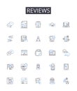 Reviews line icons collection. Feedback, Opinions, Assessments, Evaluations, Critiques, Thoughts, Ratings vector and