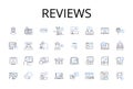 Reviews line icons collection. Feedback, Opinions, Assessments, Evaluations, Critiques, Thoughts, Ratings vector and