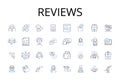 Reviews line icons collection. Feedback, Opinions, Assessments, Evaluations, Critiques, Thoughts, Ratings vector and